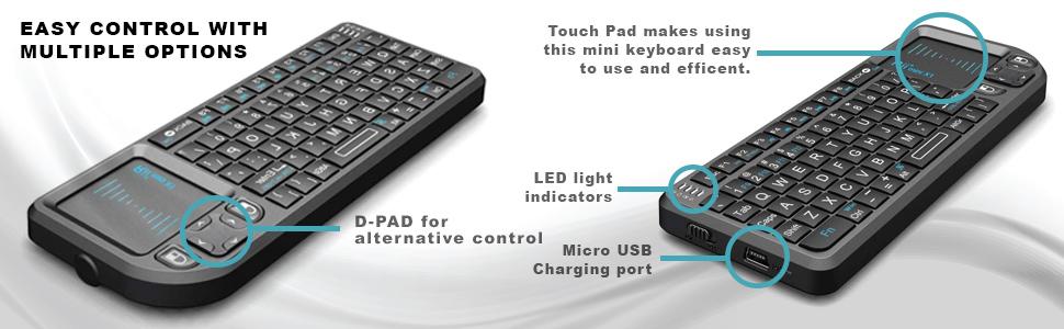 Mini Wireless Keyboard with Touchpad Mouse