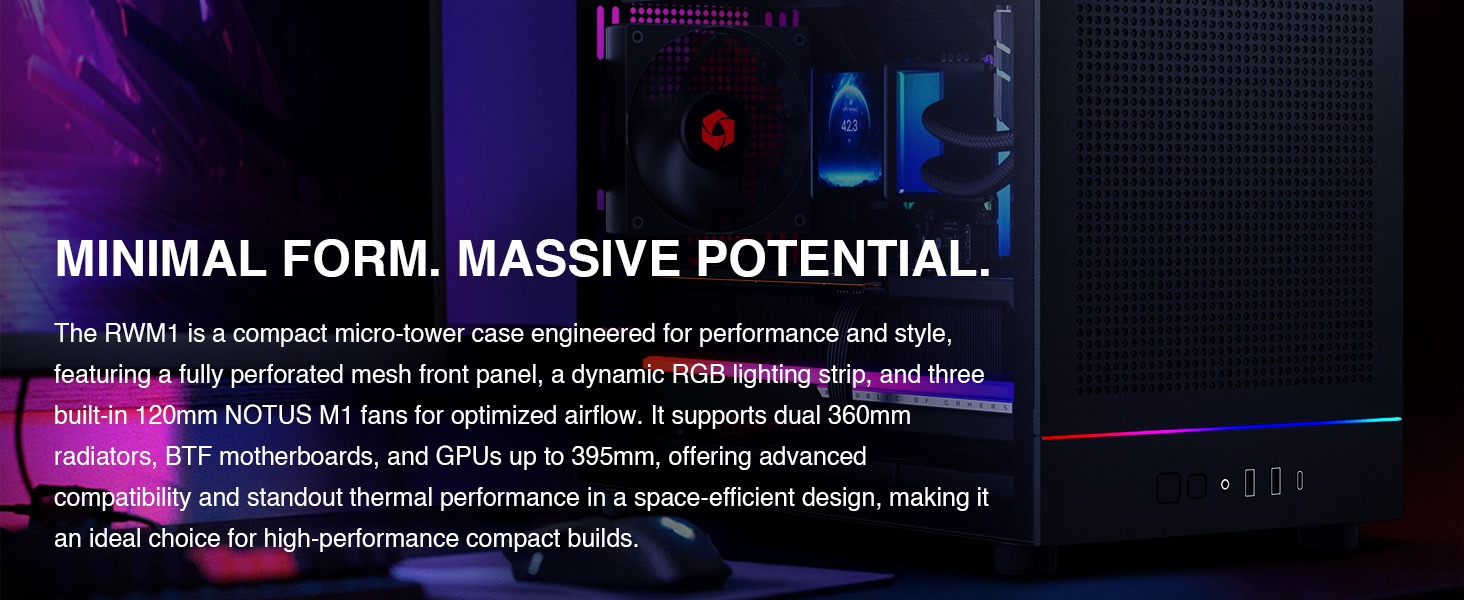 Rosewill RWM1 Micro ATX Gaming PC Case
