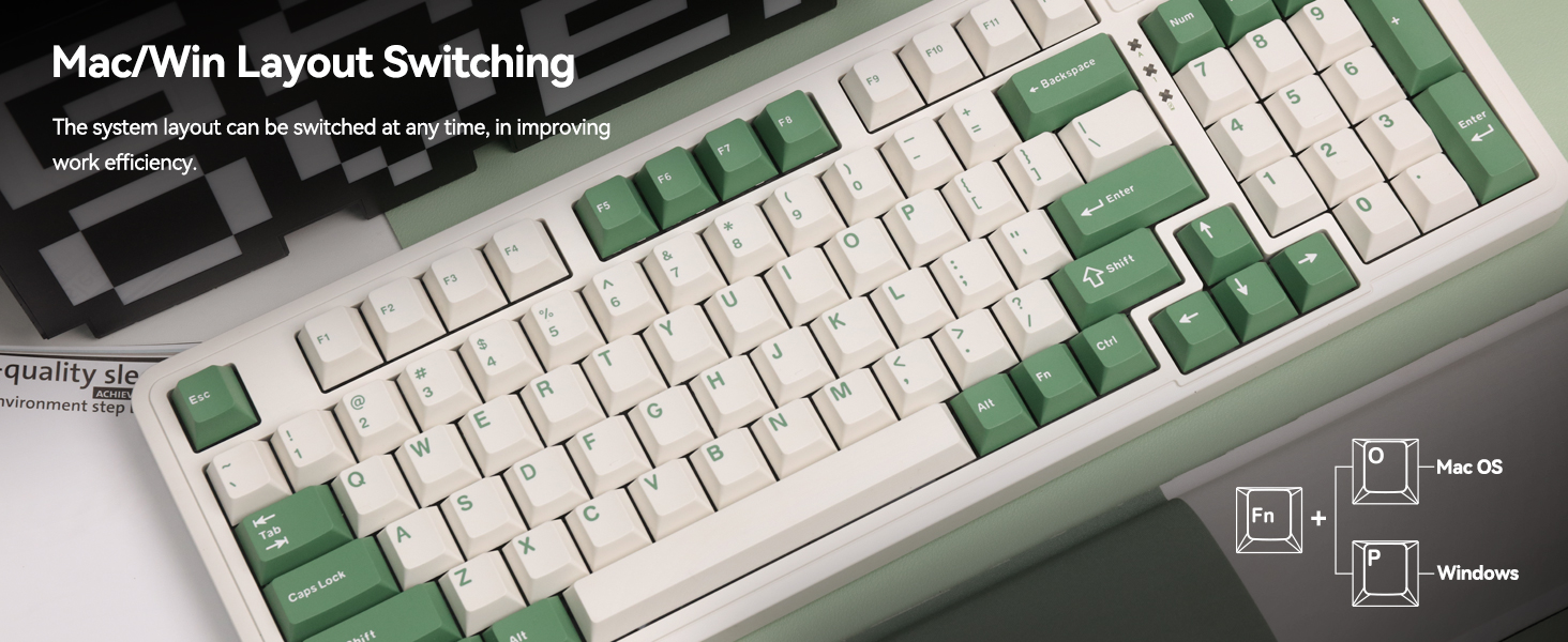 AUSDOM 98Pro Wireless Mechanical Keyboard, Tri-Mode 2.4GHz/Type-C/Bluetooth Keyboard