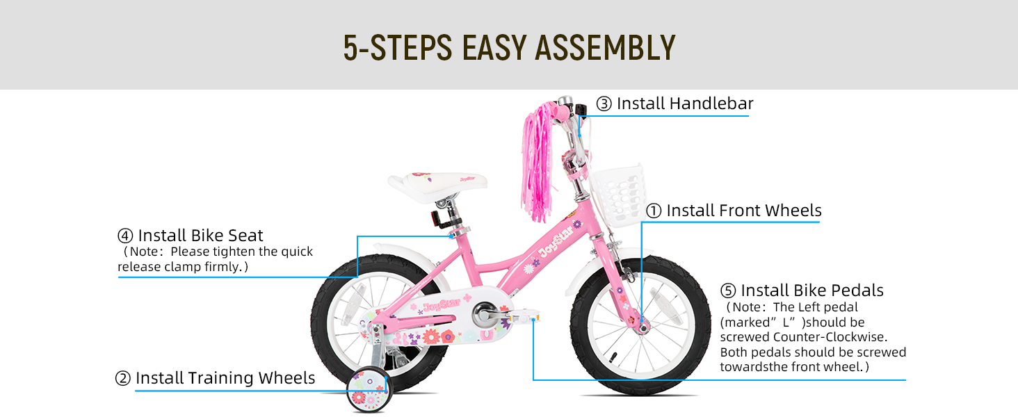 kids bike kids bicycle boys girls children training wheels basket