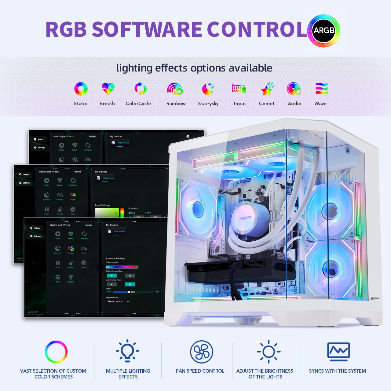 Hoengager RTX 5060 Ti 16GB Gaming PC Desktop - AMD Ryzen 7 9700X 8