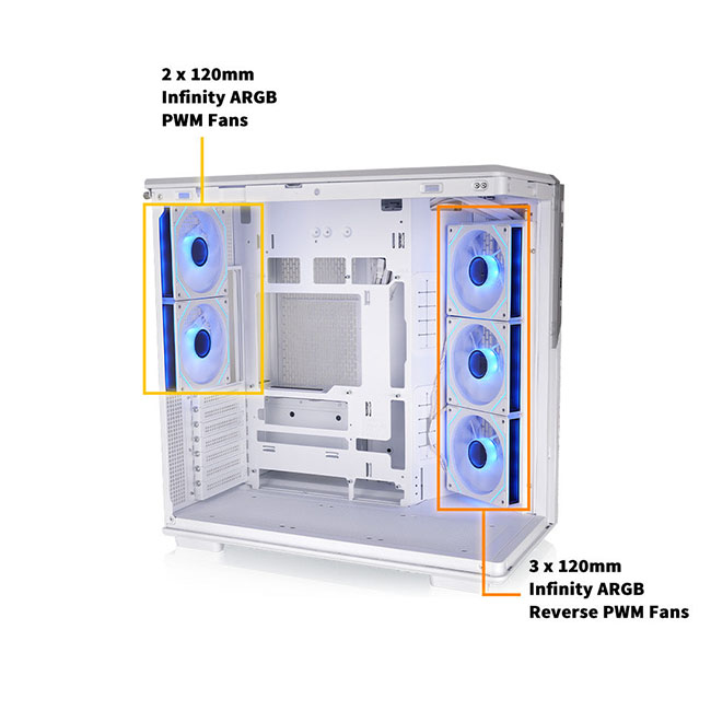 Thermaltake View 590 TG ARGB Mid Tower Case - Snow