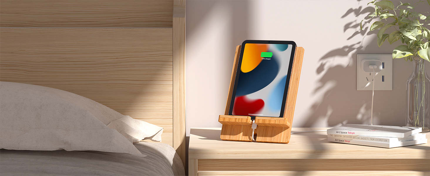 Adjustable Bamboo Phone & Tablet Stand