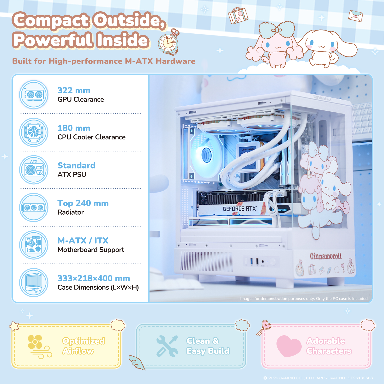 darkFlash DB330M MOTI Mini M-ATX Gaming PC Case