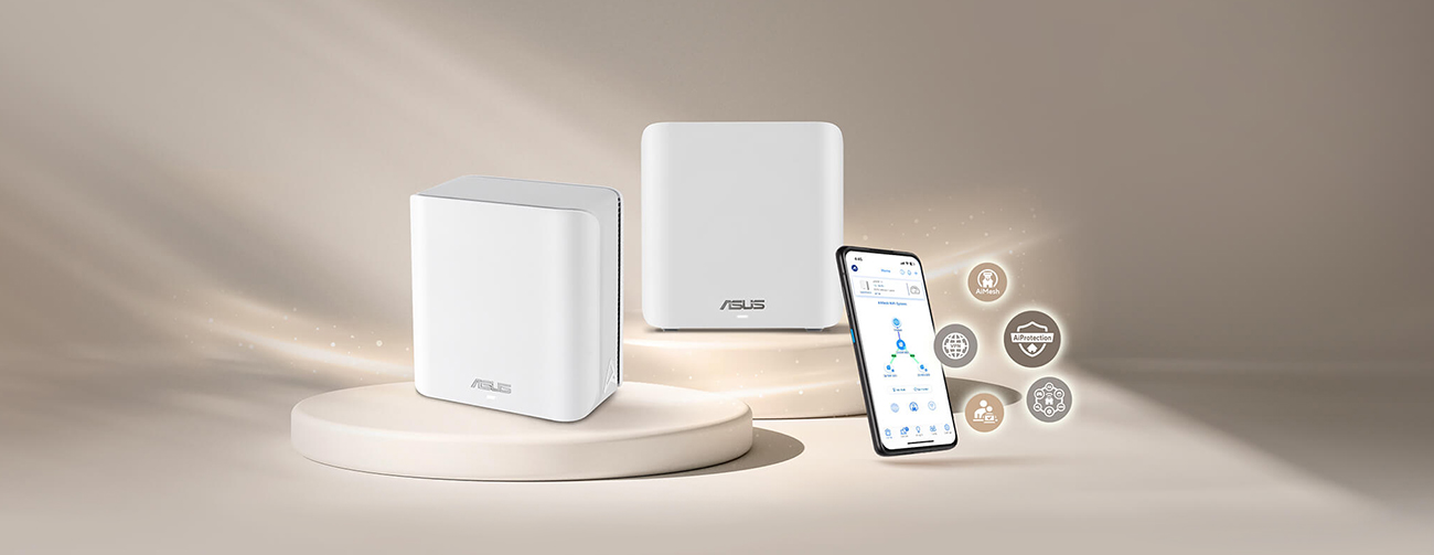 Asus ZenWiFi BD5(W-3-PK) Wi-Fi 7 Mesh Ethernet Wireless Router - 5000 Mbps, 6800 sq.ft (3pk) - 2.40 GHz ISM Band - 5 GHz UNII Band - 4x Antenna