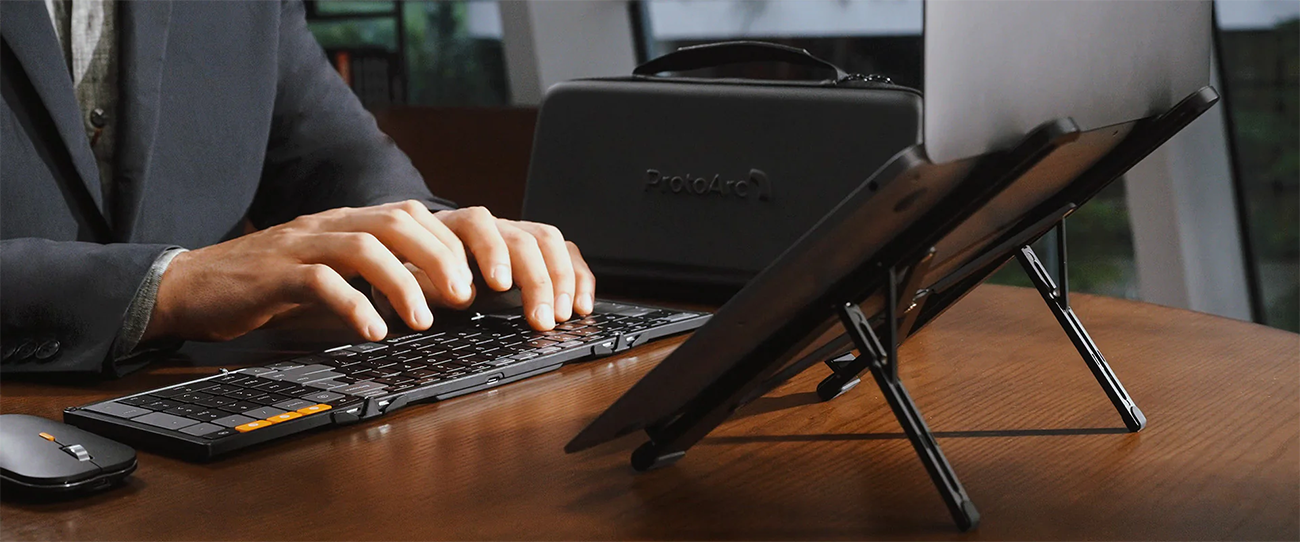 ProtoArc® XKM01 CaseUp Foldable Keyboard Mouse Combo
