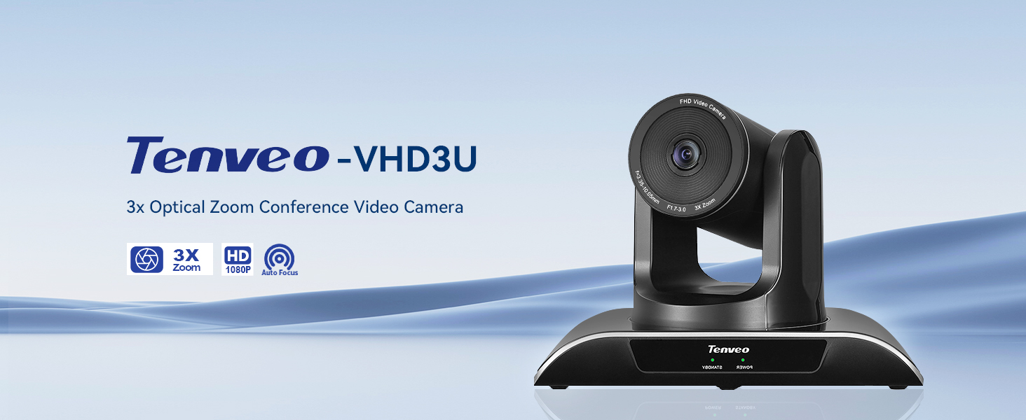 Tenveo VHD3U Zoom 3X Cámara videoconferencia profesional 1080p PTZ USB