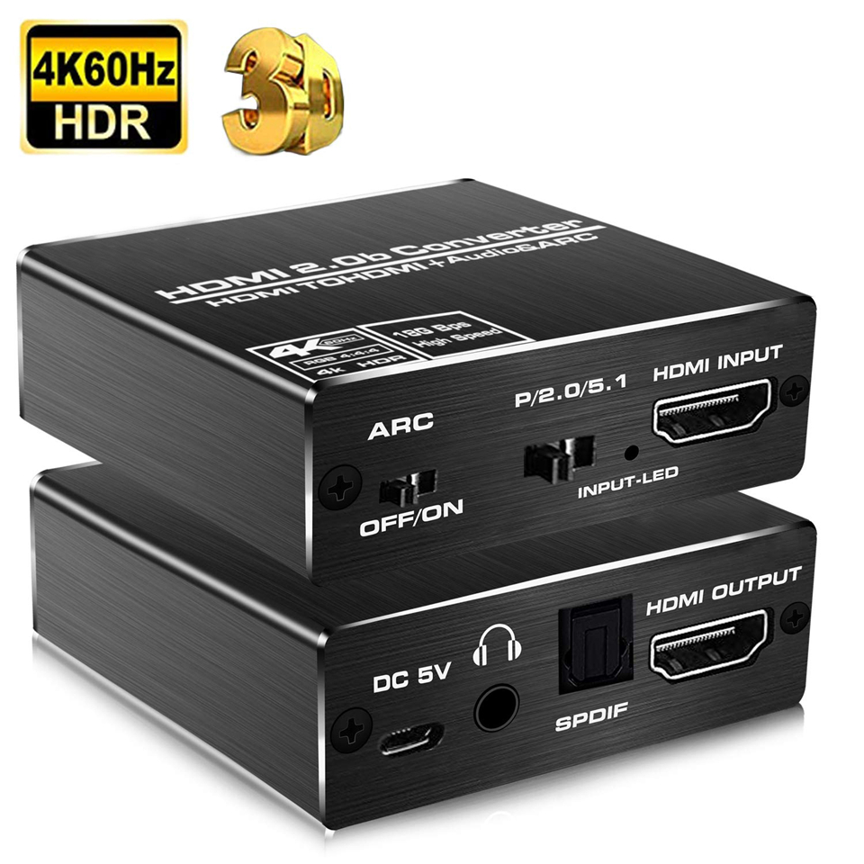 uhøjtidelig Terapi Modregning Aluminum Shell 4K@60Hz HDMI Audio Extractor,HDMI to HDMI with Audio 3.5mm  SPDIF Audio Out,HDMI Audio Converter Adapter Splitter Support 4K 1080P 3D  Compatable for PS3 Xbox Fire Stick.,OZV8-1 Audio/Video Splitters -  Newegg.com