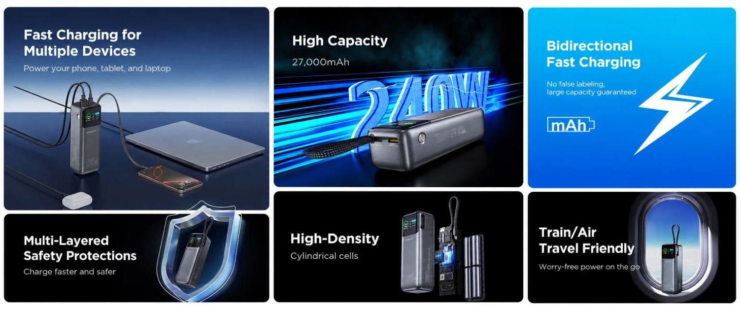 PISEN TP-D106 Bolt 240W 27000mAh Power Bank