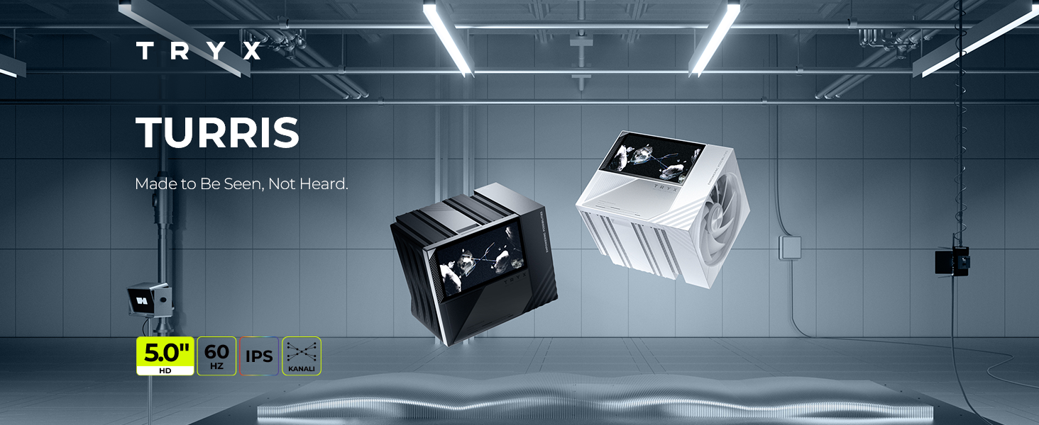 TRYX TURRIS 620 CPU Air Cooler 5.0" IPS Customizable Screen 280w TDP Dual Tower CPU Cooler