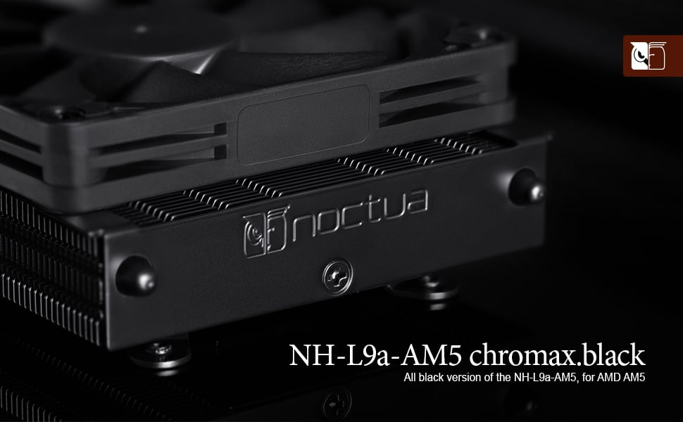 Noctua NH-L9a-AM5 chromax.black, Premium Low-profile CPU Cooler for AMD AM5  (Black)