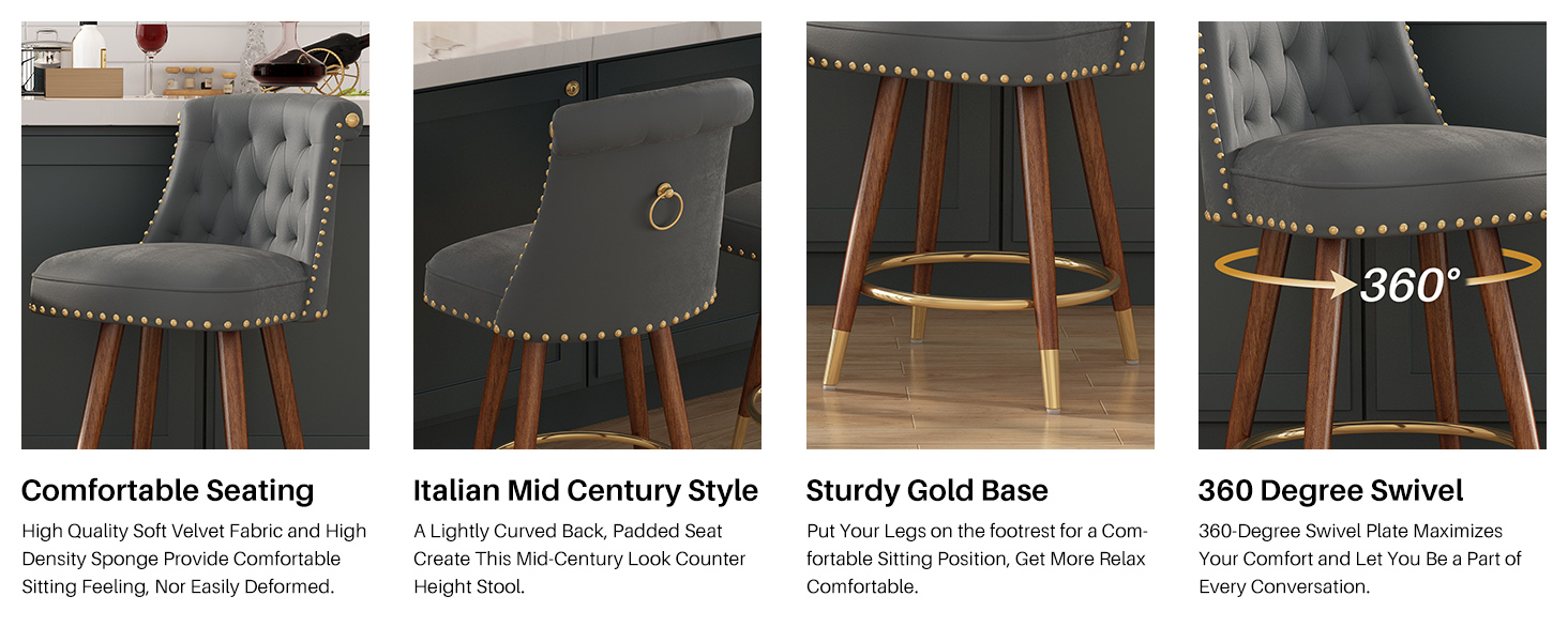 Mid-Century Modern Counter Stools