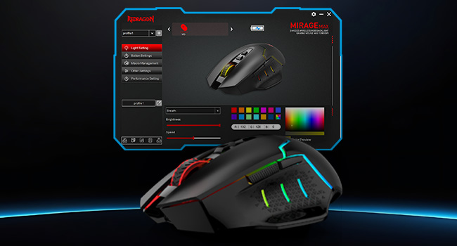Redragon M690 MAX Wireless RGB Gaming Mouse 12800 DPI Remapping Keys | Cable-Free 0 Delay, Redefine