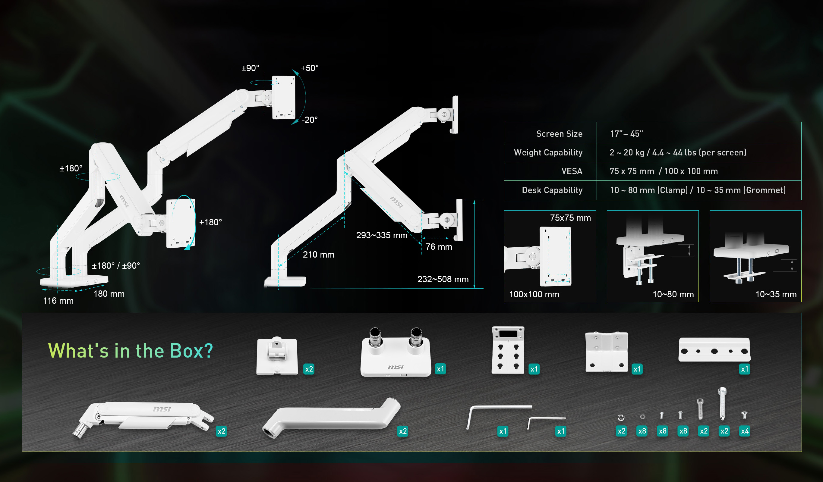 MSI MAG MT201DW Spec
