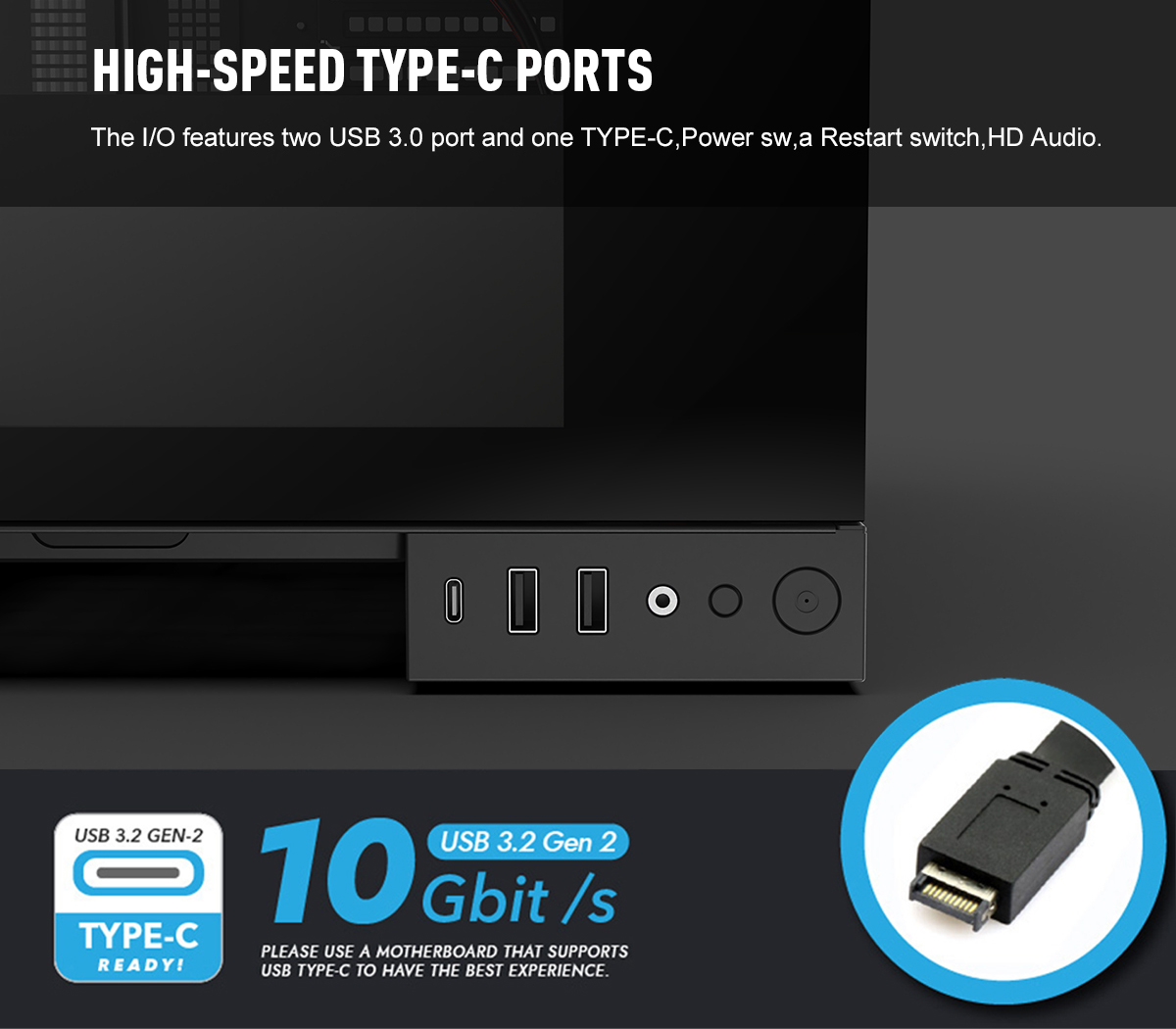 DIYPC Vanguard-F2-Pro Black Gaming Computer Case