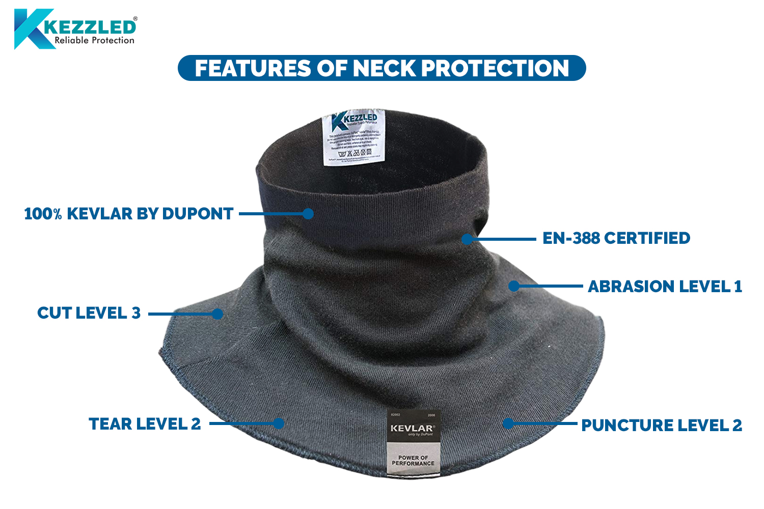 Kezzled Cut proof, Heat Proof and Scrach Proof Neck Protector