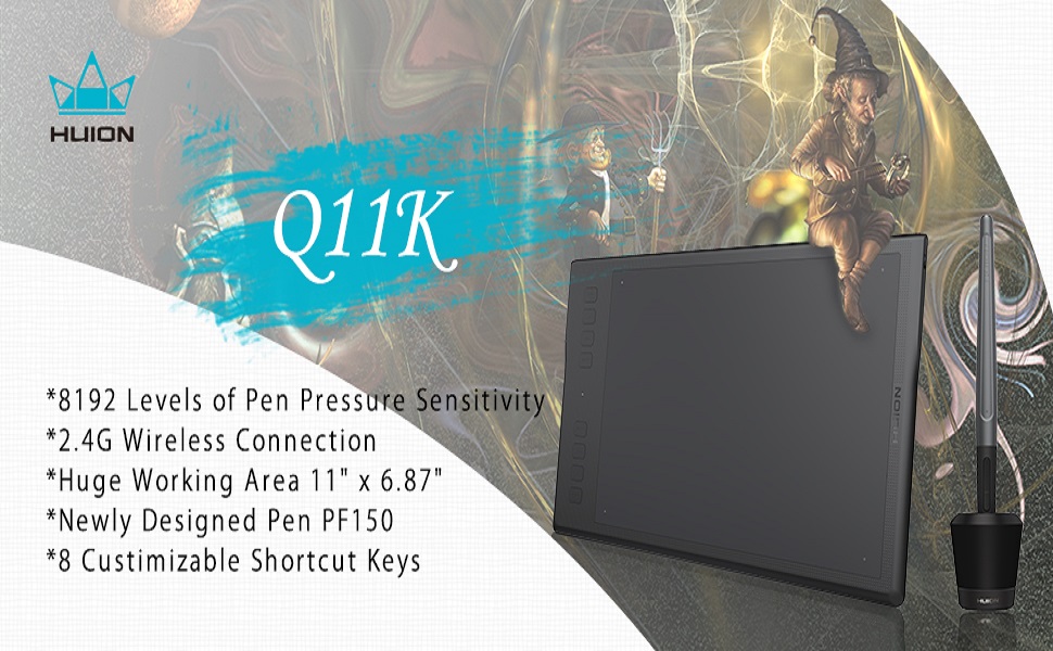 Huion INSPIROY Q11K Wireless Graphics Drawing Tablet - Newegg.com