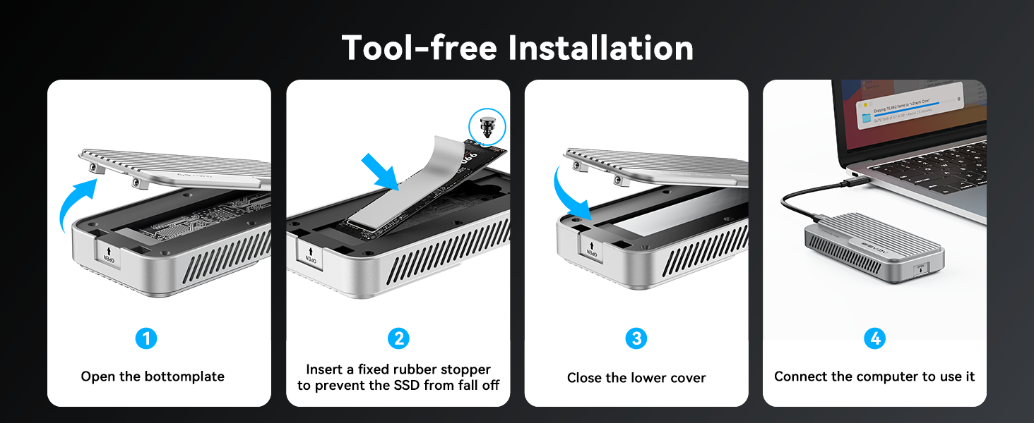 Thunderbolt5,M5 Pro,8K,3D,AI,80Gbps,TBU501,ACASIS,M.2 NVMe SSD Enclosure,USB4,External SSD,6000MB/s