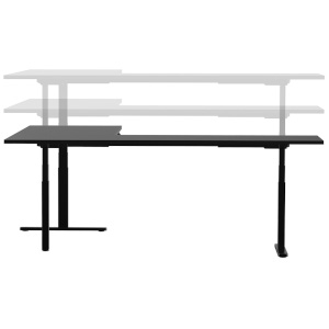 Triple-Motor Height-Adjustable Sit-Stand L-Shaped Corner Desk Frame, Black