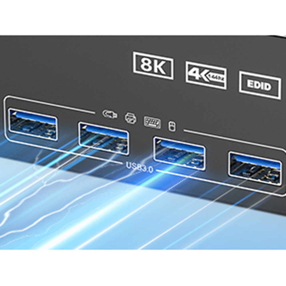 4 USB3.0 Ports USB3.0 is compatible with USB3.0, and the data transmission speed can reach 5Gbps, wh