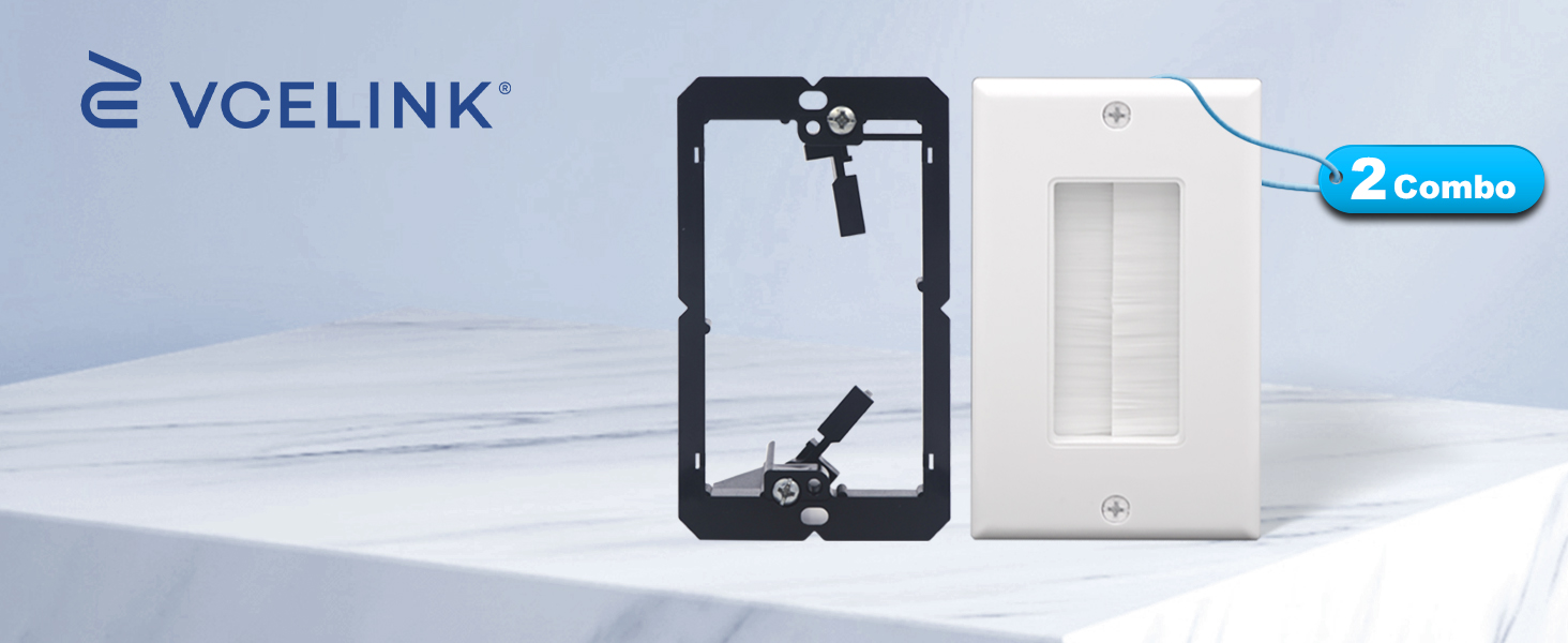 Brush Wall Plate with Low Voltage Mounting Bracket