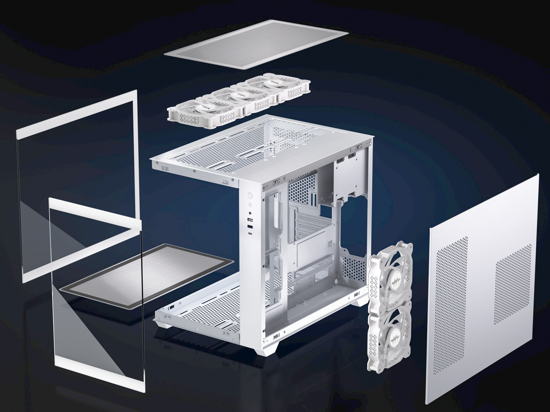 PREDUCTS PC Mount L - ホワイト Amazon.com: MUSETEX ATX PC Case, 3 x 120mm Fans Pre