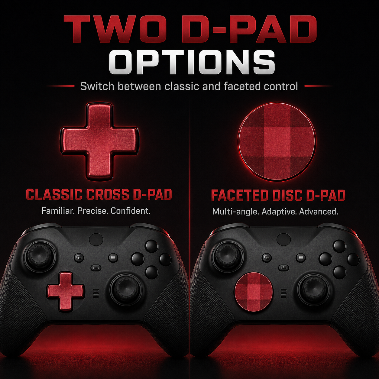 red d pad replacement, classic cross d pad, faceted disc d pad