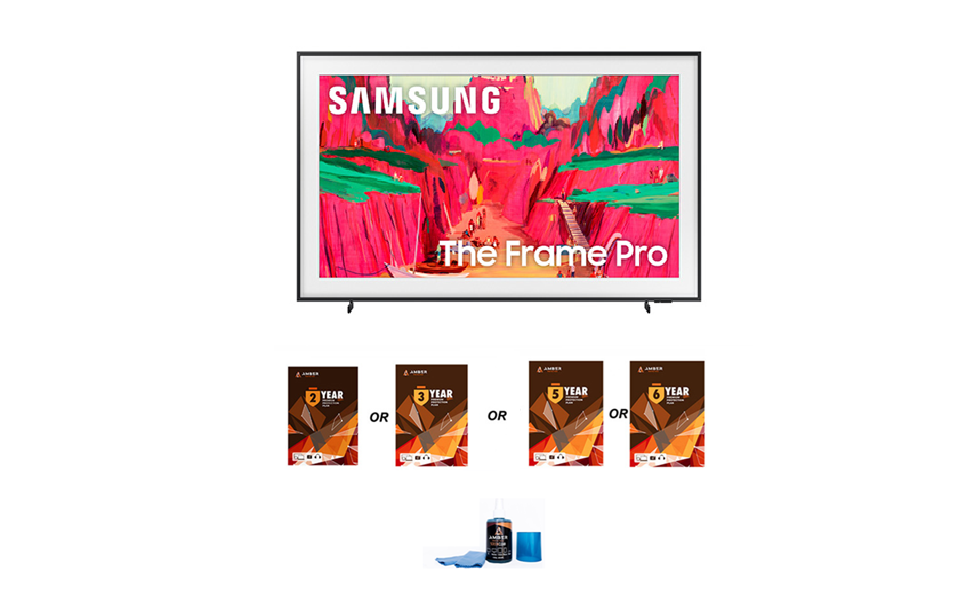Samsung The Frame Pro TV with Amber Protection Extended Coverage and Amber Screen Cleaner
