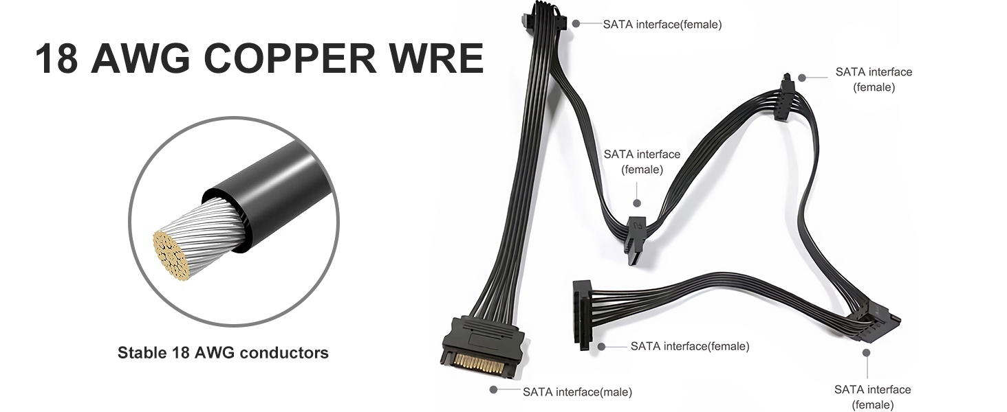 HDD SSD Drives Sata Power Cable