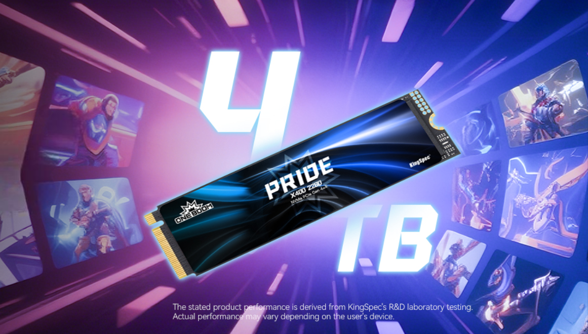 4TB KingSpec X400 SSD storage capacity - holds up to 26 AAA games simultaneously