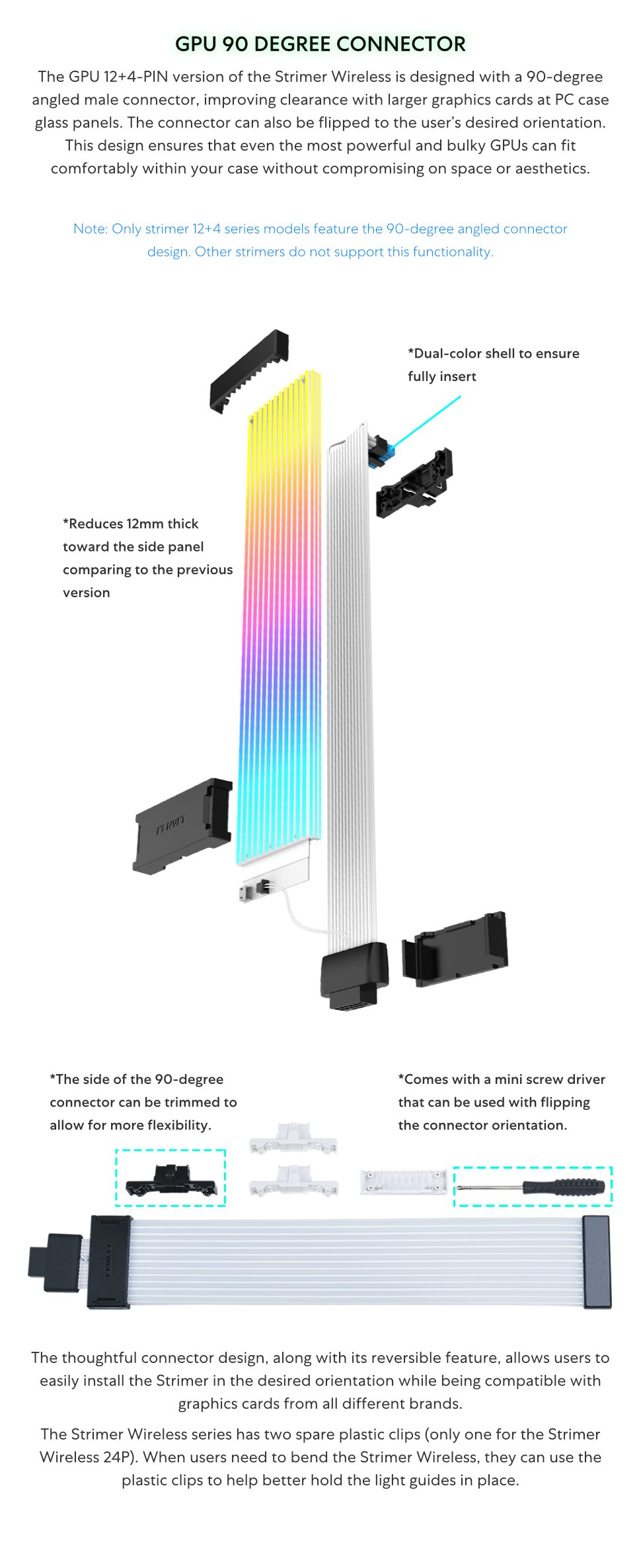 Strimer Wireless,24 Pin, RGB Power Extension Cable