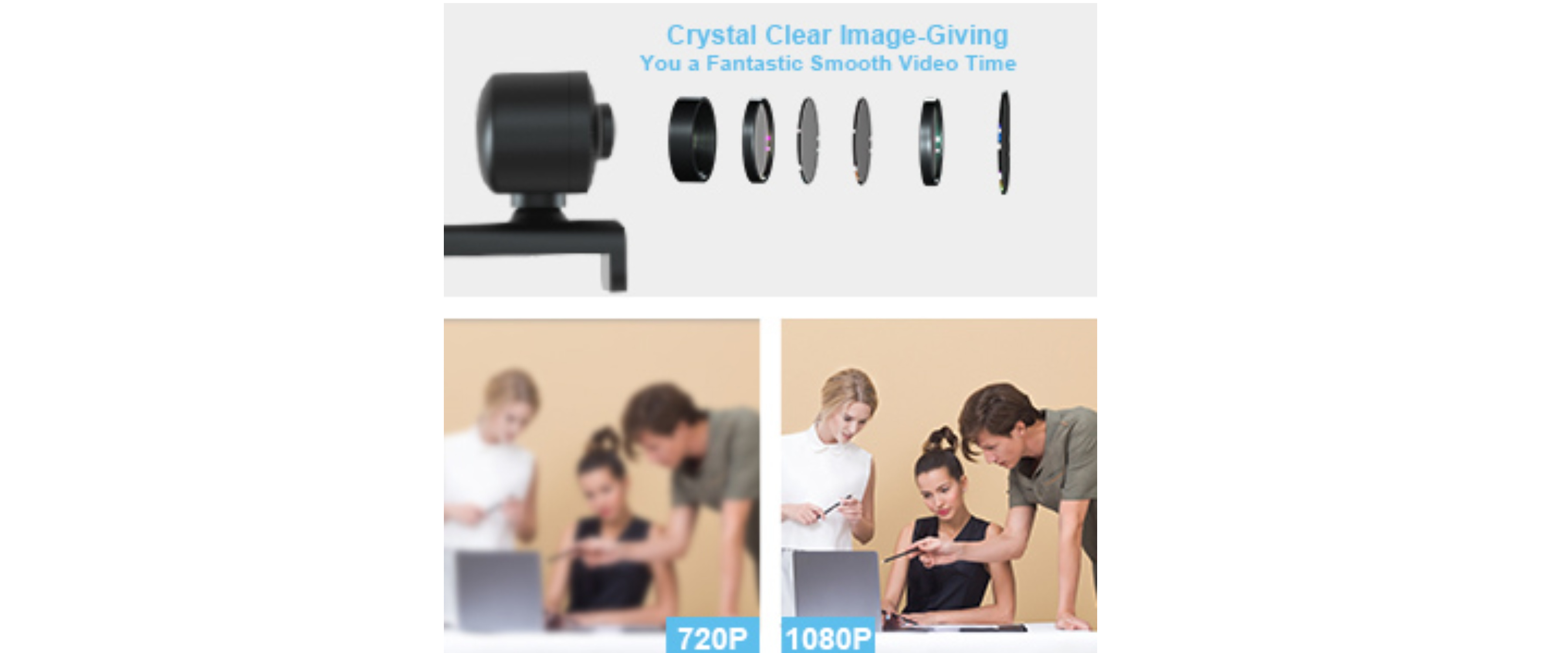 1080P HD webcam lens crystal image