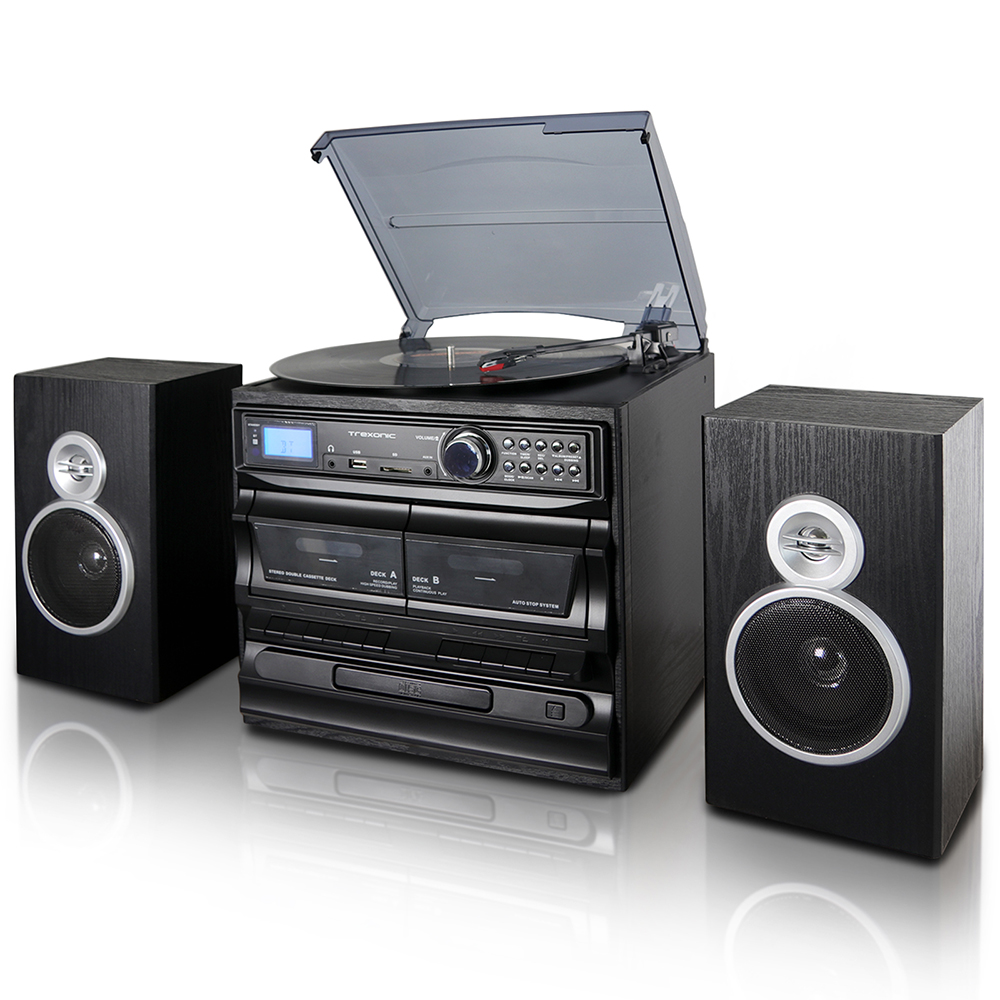 Trexonic TRX-811BS 3-Speed Vinyl Turntable Home Stereo System