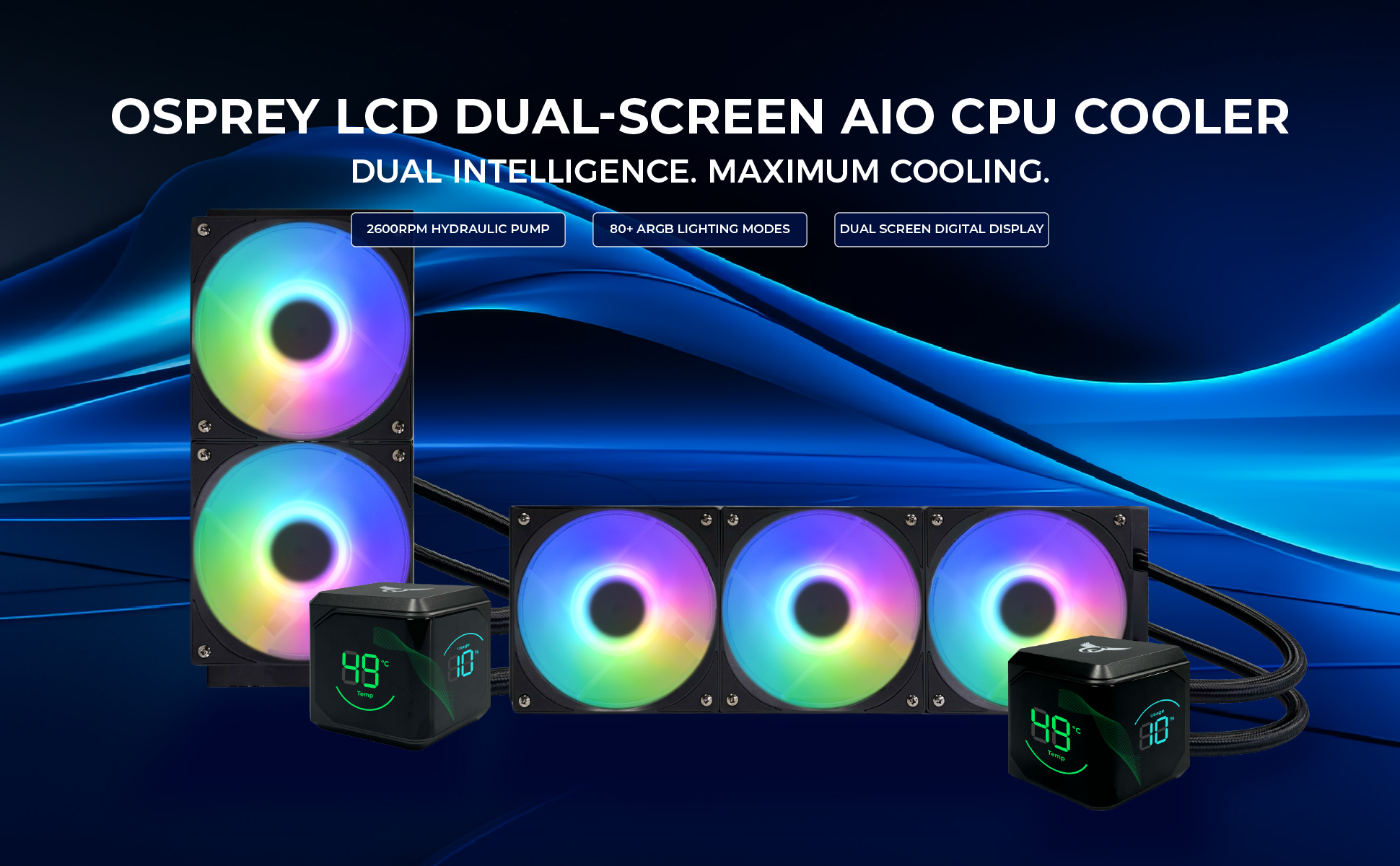Osprey AIO CPU Cooler - Dual Screen