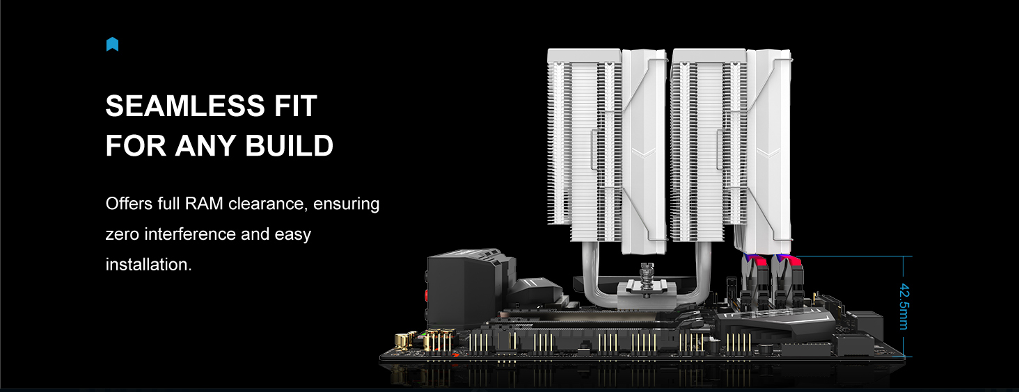 SAMA A60W Dual-Tower CPU Air Cooler White