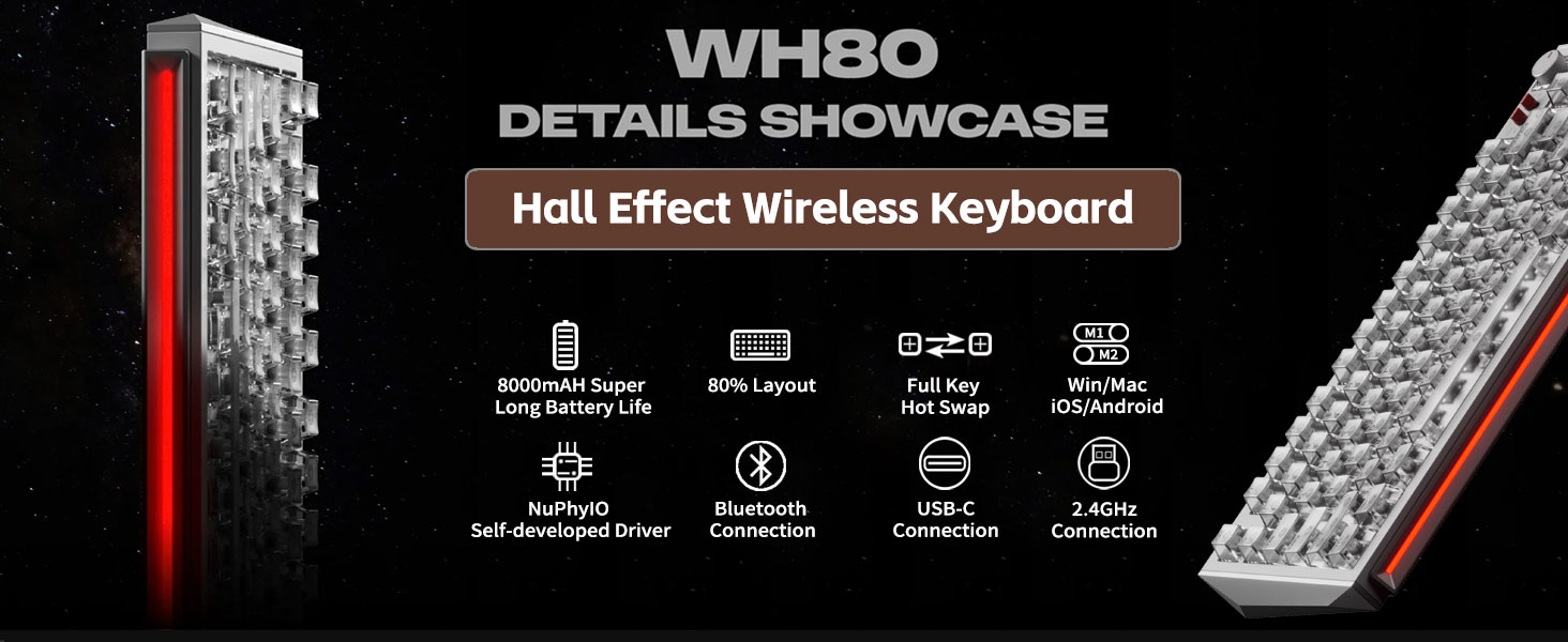 NuPhy WH80 Tri-mode Magnetic Keyboard
