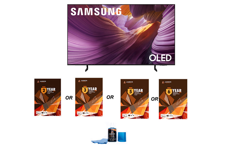 Samsung S85 Series TV with Amber Protection Extended Coverage and Screen Cleaner