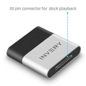 INVERY 30 Pin Bluetooth Adapter Receiver for Bose iPod iPhone Sounddock