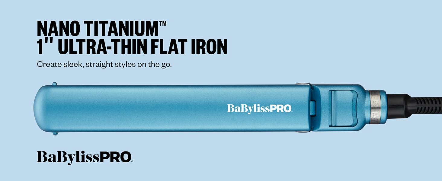BaBylissPRO BNTC4072T Nano Titanium 1-inch Compact Ultra-Thin Flat Iron
