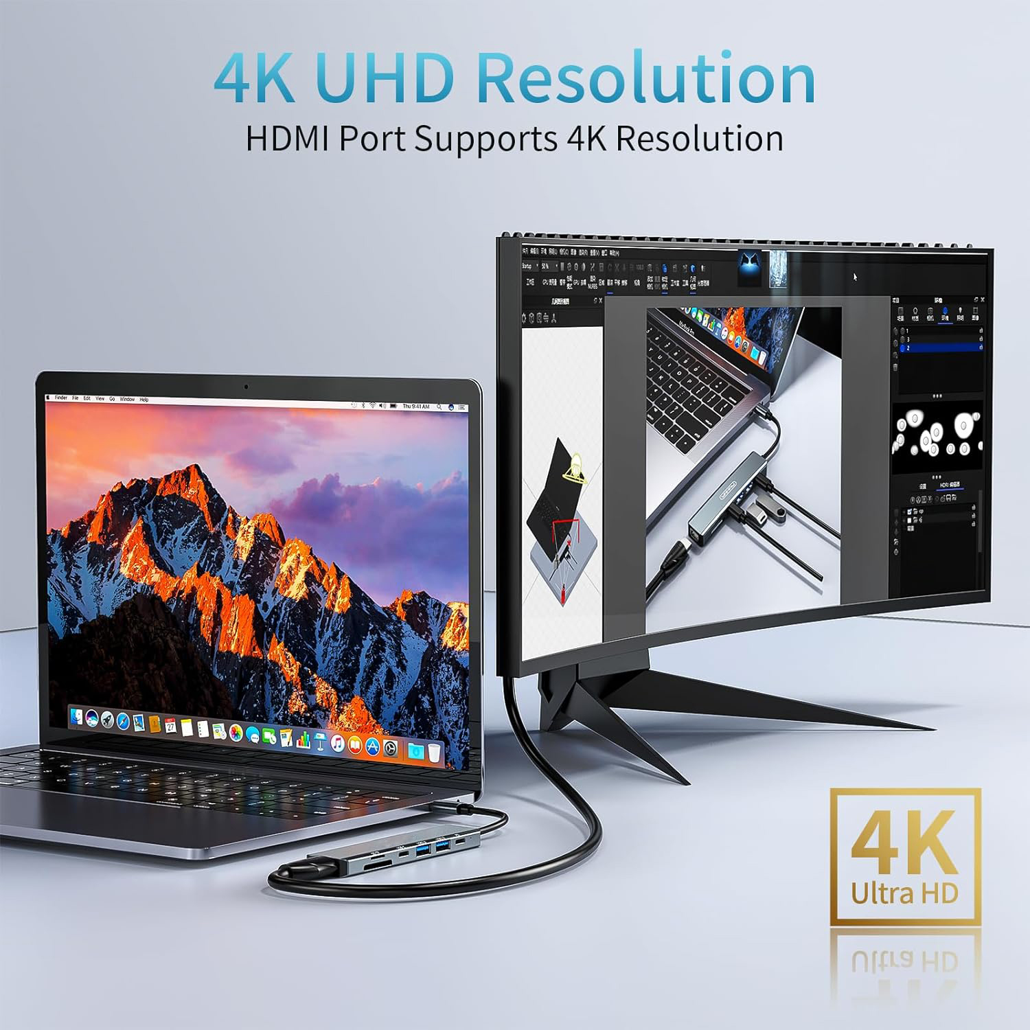 USB C Hub 7 in 1 HDMI Adapter Docking Station