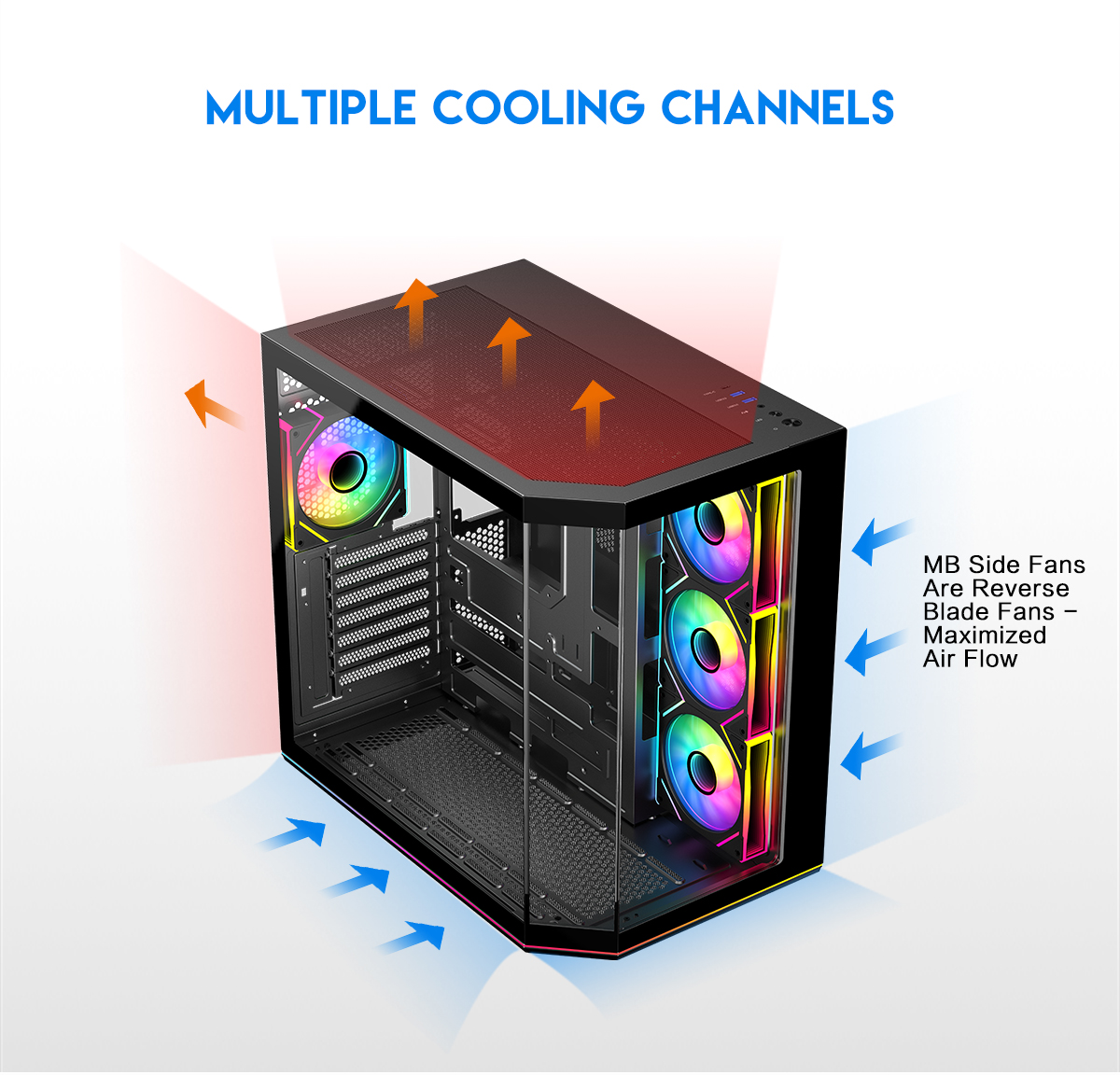 DIYPC ARGB-N3-PRO Black Tempered Glass ATX Gaming Computer Case