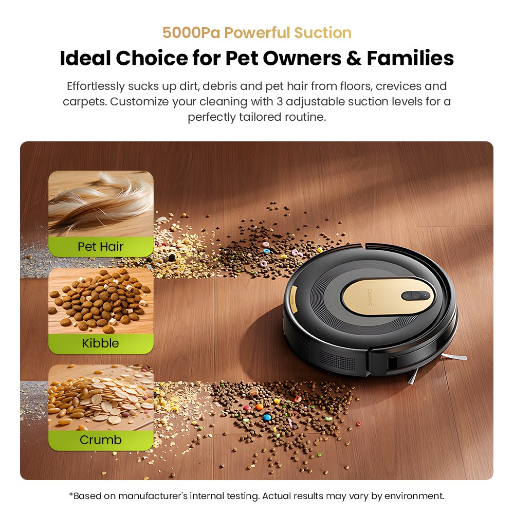 Vactidy W8 2in1 Robot Vacuum Mop 5000Pa CarpetBoost Suction