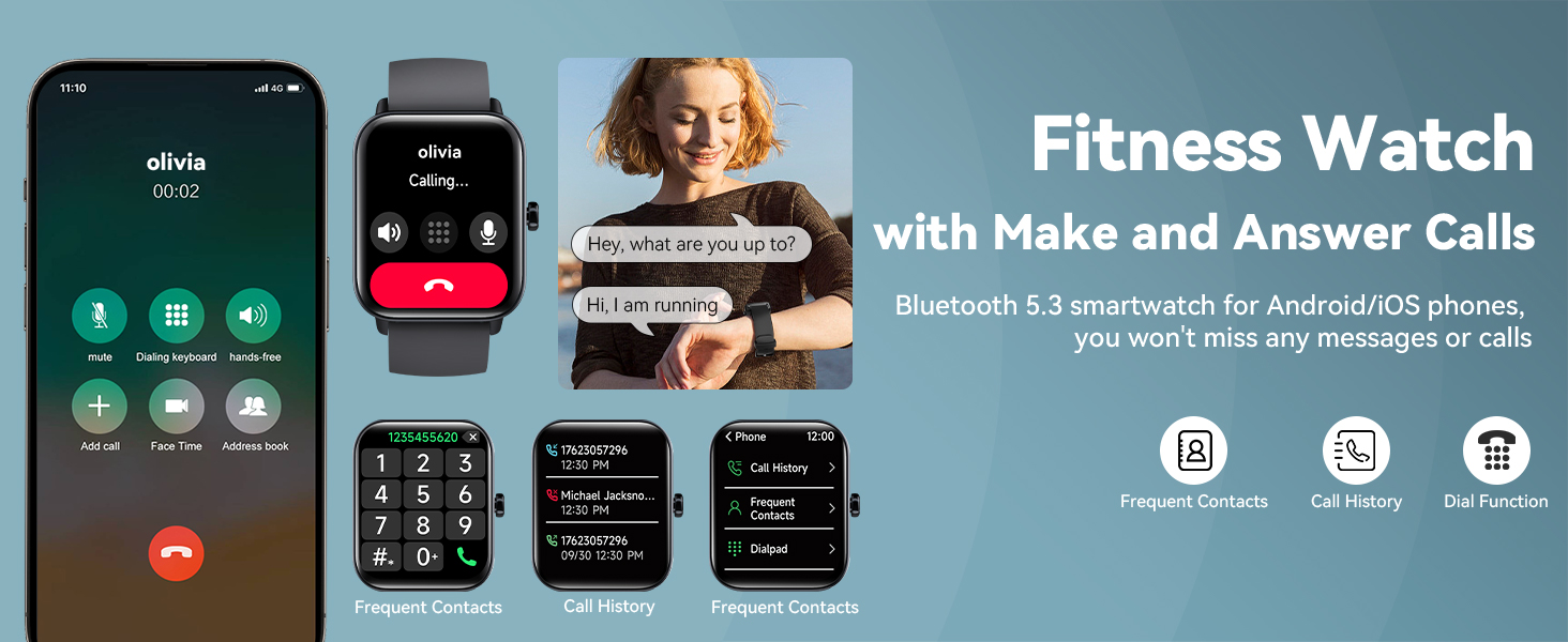 1.8 Inches Bluetooth Smart Watch for Women with Alexa Voice