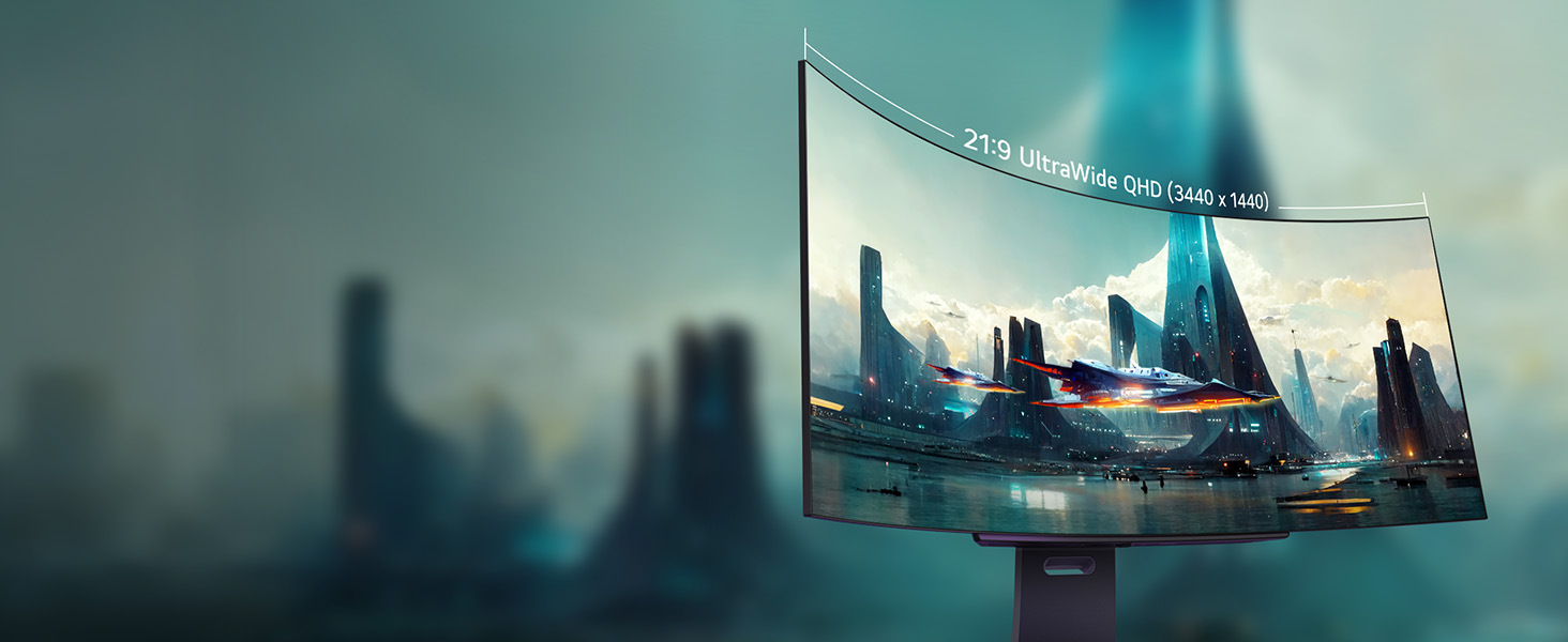 LG UltraGear 45GX900A-B HDR400 USB-C OLED Curved Gaming Computer Monitor