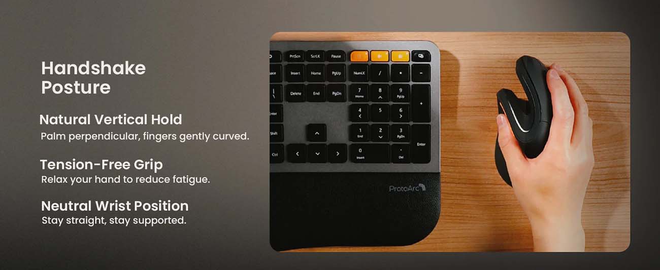 ProtoArc® EM11 NL Bluetooth Ergonomic Vertical Mouse