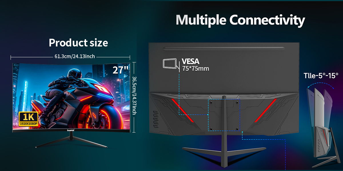 27-Inch 100Hz Black Monitor with Speakers Introduction