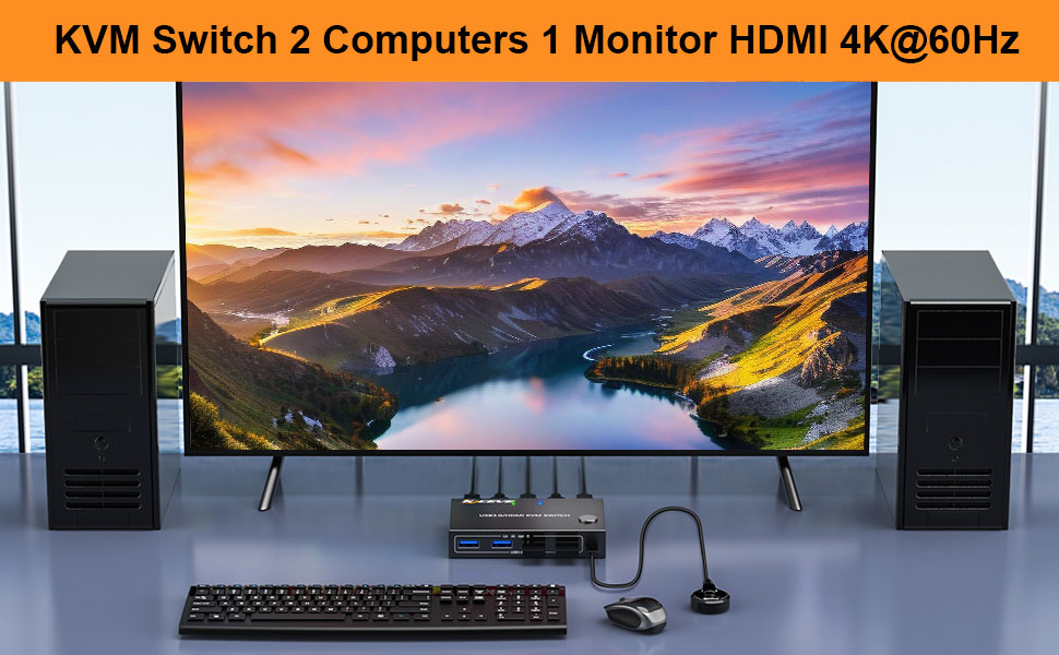 You could use one set of mouse, keyboard and monitor to operate two computers.  No support for Blue