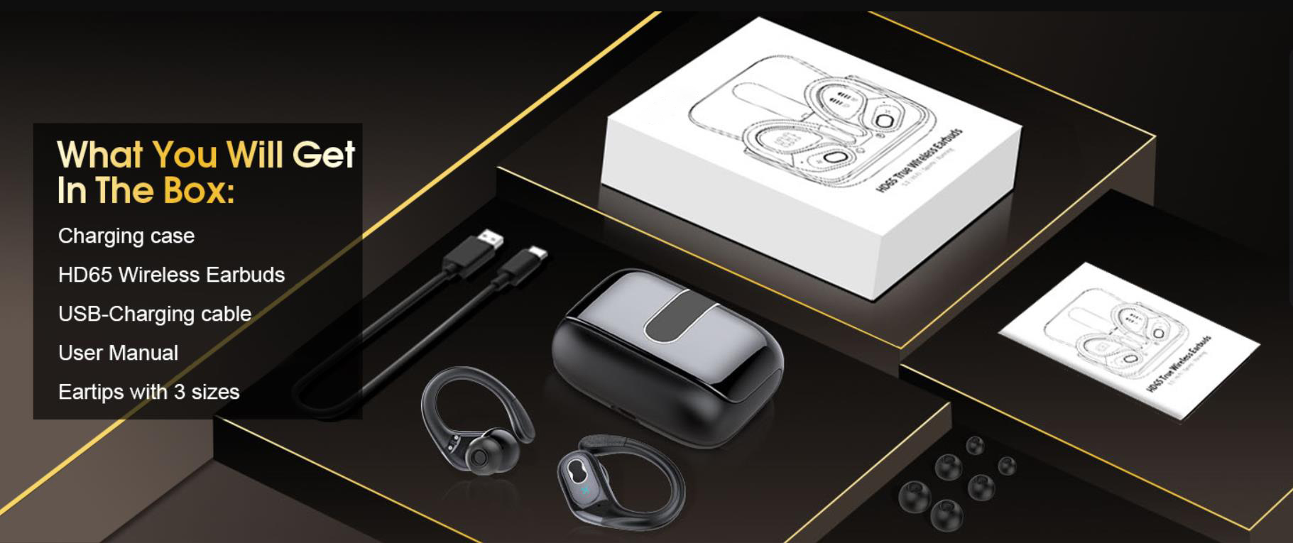 Wireless Earbuds 75hrs Bluetooth 5.4 Headphone Sport, Bluetooth Earbuds Stereo Deep Bass Over Ear Bu