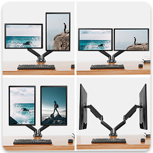 Double Monitor Arm for 2 Computer Screen up to 32 Inch