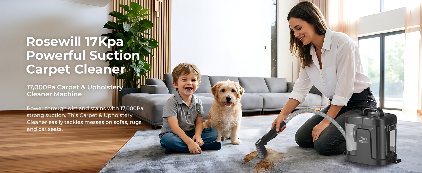 Rosewill Multi-Purpose Portable Carpet and Upholstery Spot Cleaner - Black